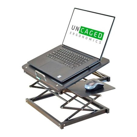 Uncaged Ergonomics Uncaged Ergonomics CD4 Ergonomic Laptop Stand and Standing Desk, Black CD4